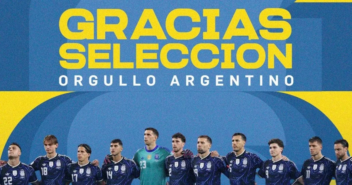 Publicación de Rosario Central en redes con foto de la Selección Argentina sin Messi ni Scaloni